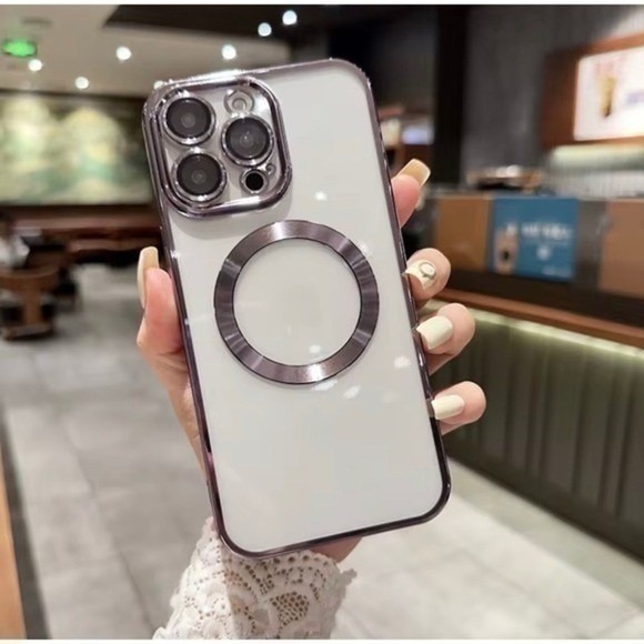 iPhone 16 Pro Max Clear Protective Case Gold Metallic Trim NEW - Picture 7 of 9